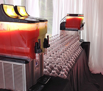 formal frozen drink set up for party